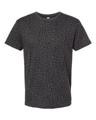 HOTSHOTS MUTED BLACK LEOPARD ADULT AND LADIES FIT SHORT SLEEVE TEE