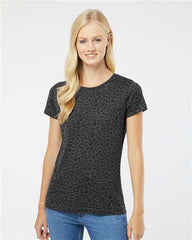 HOTSHOTS MUTED BLACK LEOPARD ADULT AND LADIES FIT SHORT SLEEVE TEE