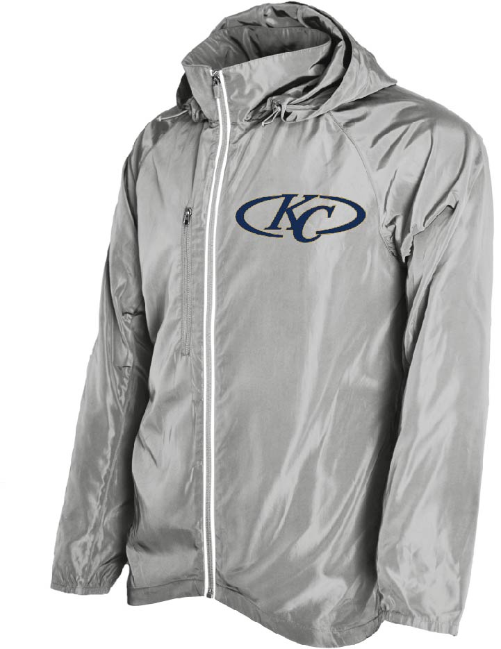 KLEIN COLLINS - EMBROIDERED ADULT PACKABLE RAIN JACKET