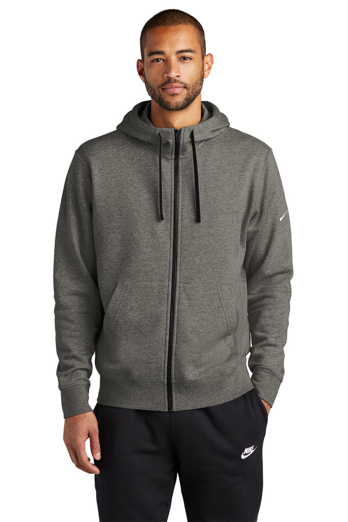 NEW EMBRIODERED - NKDR1513 Nike Club Fleece Sleeve Swoosh Full-Zip Hoodie