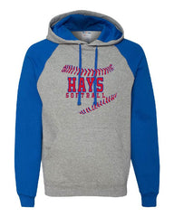 HAYS SOFTBALL - JERZEES - Nublend® Colorblocked Raglan Hooded Sweatshirt - 96CR