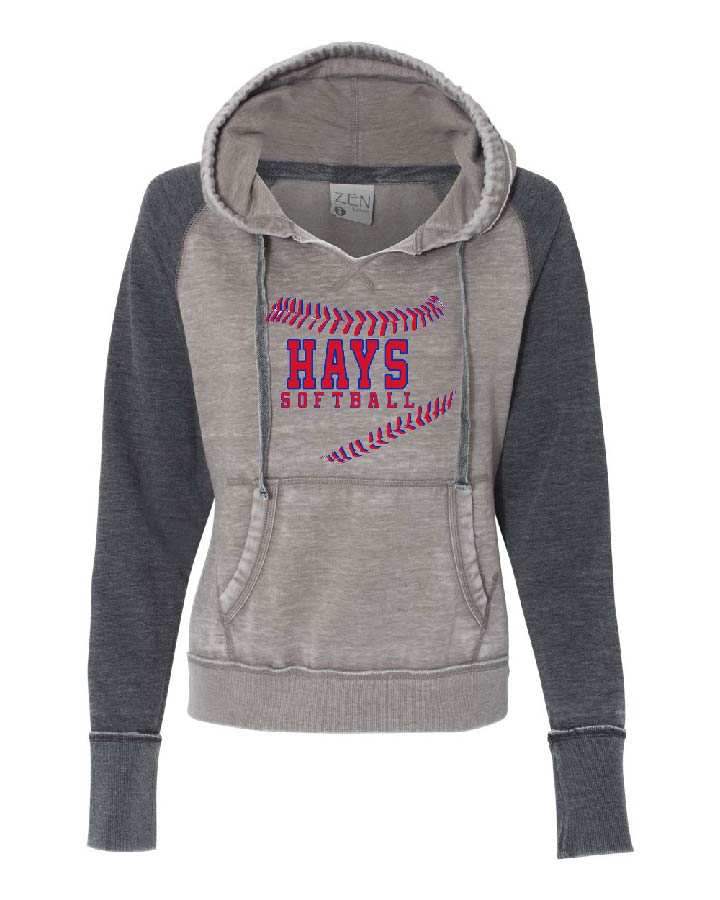 HAYS SOFTBALL - J. America - Women's Zen Fleece Hooded Sweatshirt - 8926