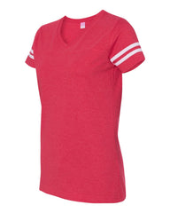 TEXAS THREAT - LADIES - LAT - Women's Football V-Neck Fine Jersey Tee - 3537