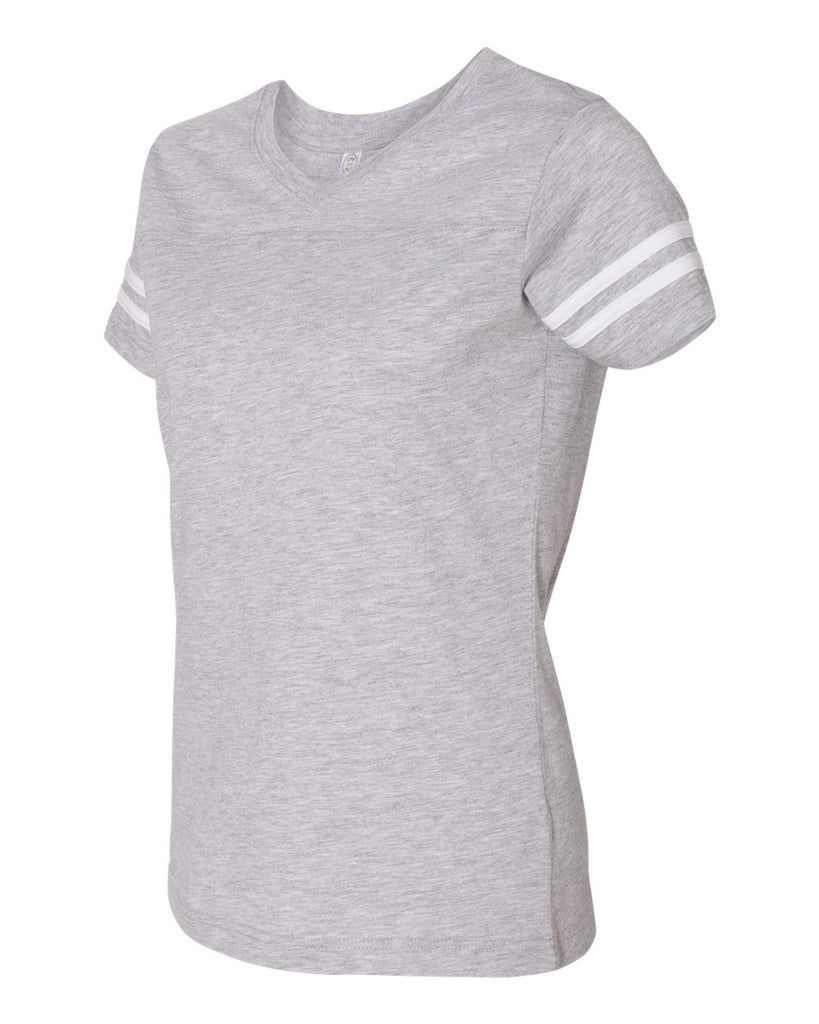 TEXAS THREAT - LADIES - LAT - Women's Football V-Neck Fine Jersey Tee - 3537