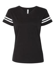 ZEPHYRS - LADIES - LAT - Women's Football V-Neck Fine Jersey Tee - 3537