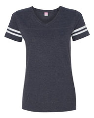 Texas 12 Gauge Softball LADIES - LAT - Women's Football V-Neck Fine Jersey Tee - 3537