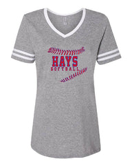 Hays Softball - JERZEES - Women's Varsity Triblend V-Neck T-Shirt - 602WVR
