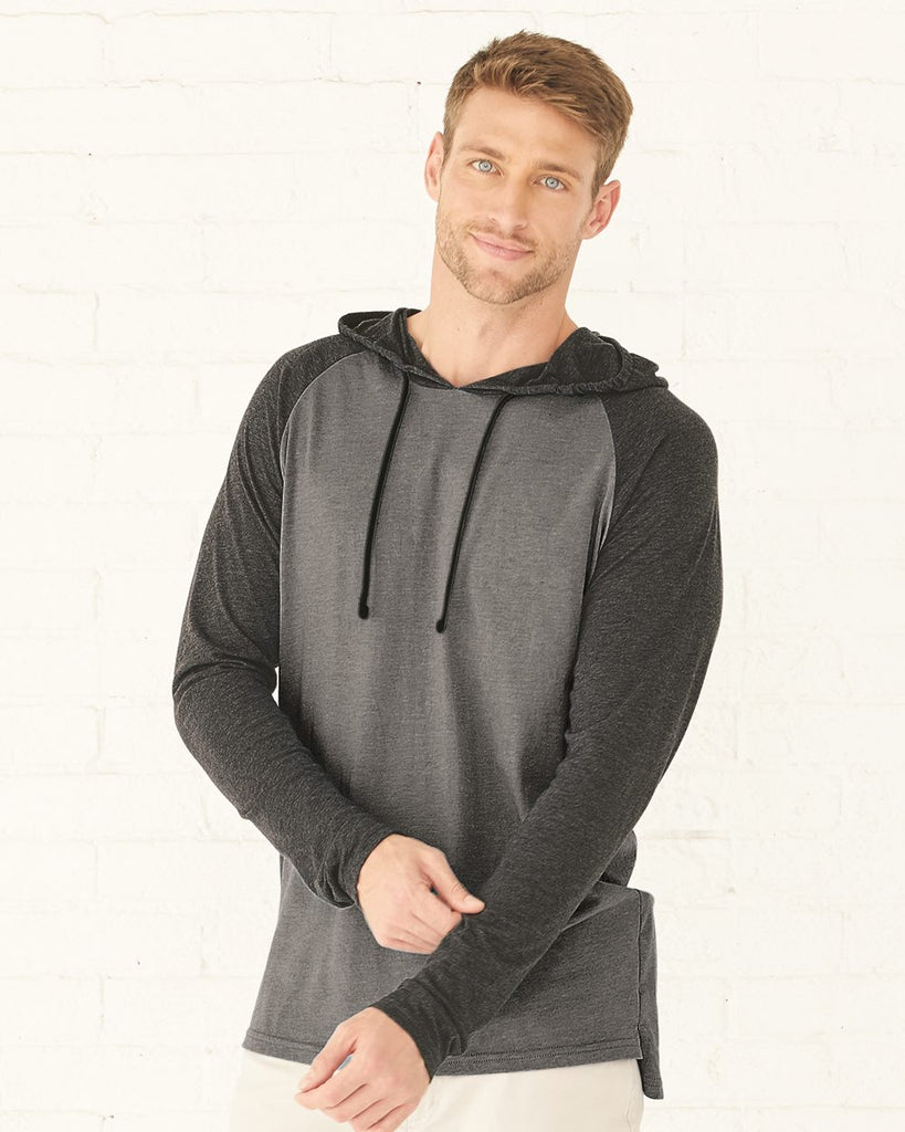 LAT Apparel 6917 - Men's Hooded Raglan Long Sleeve Fine Jersey Tee