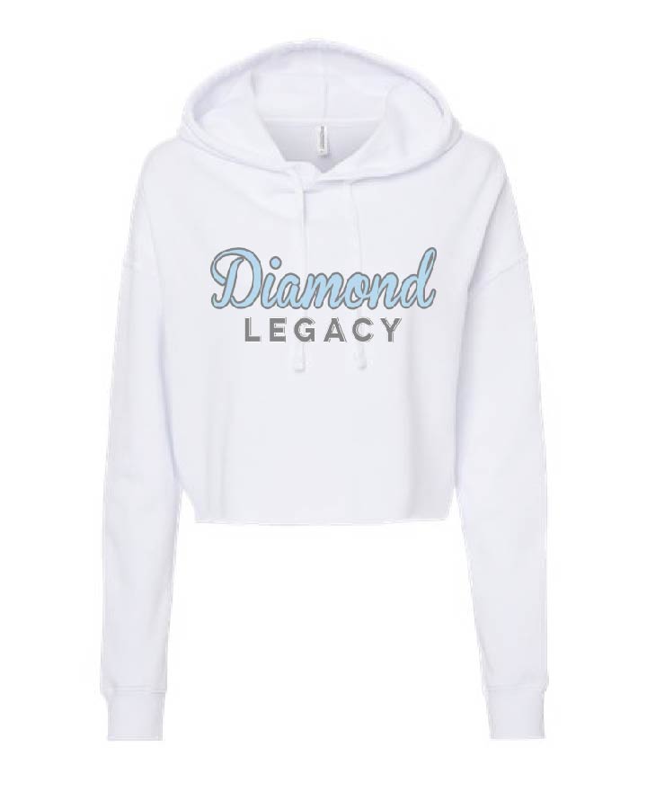 DIAMOND LEGACY Independent Trading Co. - Women’s Lightweight Cropped Hooded Sweatshirt - WHITE