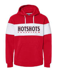 PICK TEAM - 4 COLORS TO CHOOSE FROM - J. America - Varsity Fleece Colorblocked Hooded Sweatshirt - 8644