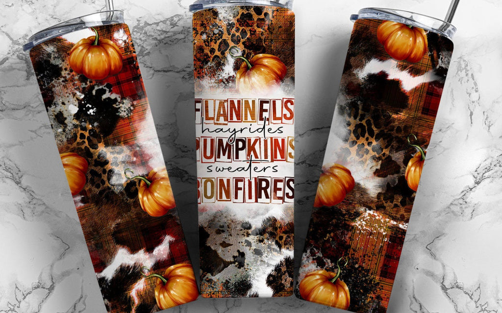 Skinny Tumbler - FLANNEL PUMPKINS AND BONFIRES