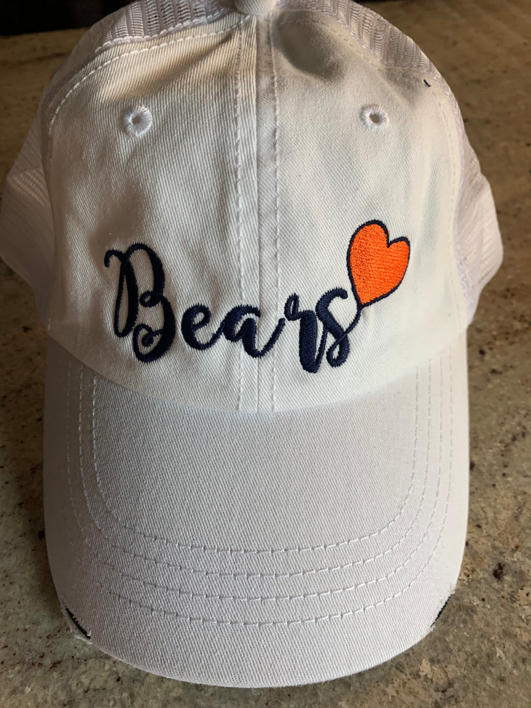BRIDGELAND Bears with Heart - Mega Cap - Herringbone Unstructured Trucker Cap - 6990