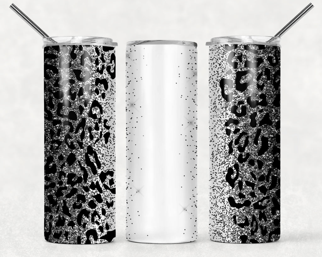 Black - Silver - White Leopard - 20 oz Tumbler