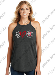 HOTSHOTS- Peace Love Hotshots - Rocker Tank