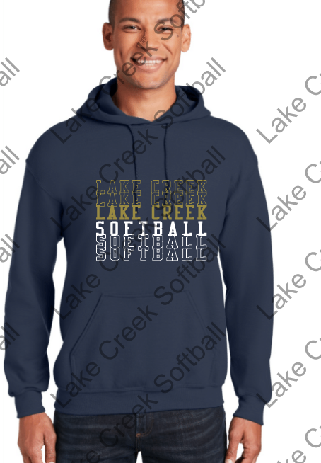 LAKE CREEK - HOODIE LAKE CREEK STACKED Core Fleece Pullover Hooded Sweatshirt