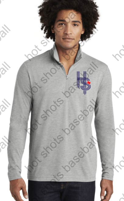 HOT SHOTS BASEBALL Light Heather Sport-Tek® PosiCharge® Competitor™ 1/4-Zip Pullover