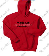 TEXAS CHOSEN BASEBALL -YOUTH and ADULT GILDAN HOODIE - TEXAS CHOSEN BB LOGO