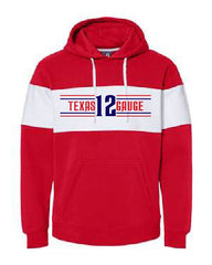 PICK TEAM - 4 COLORS TO CHOOSE FROM - J. America - Varsity Fleece Colorblocked Hooded Sweatshirt - 8644