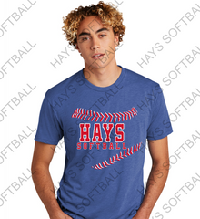 HAYS SOFTBALL - SOFT TRIBLEND ADULT Next Level - Triblend Crew - 6010 T-SHIRT