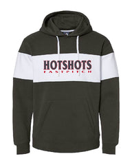 PICK TEAM - 4 COLORS TO CHOOSE FROM - J. America - Varsity Fleece Colorblocked Hooded Sweatshirt - 8644