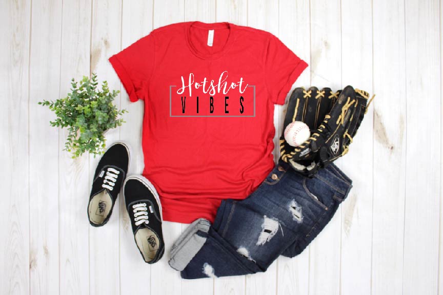 RED - HOTSHOTS VIBES - BELLA SOFT TEE