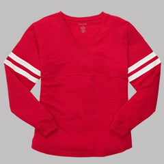 SALE - Red V-Slub Pom Pom Jersey