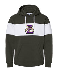 PICK TEAM - 4 COLORS TO CHOOSE FROM - J. America - Varsity Fleece Colorblocked Hooded Sweatshirt - 8644