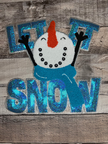 Let It Snow Sequin Christmas Patch