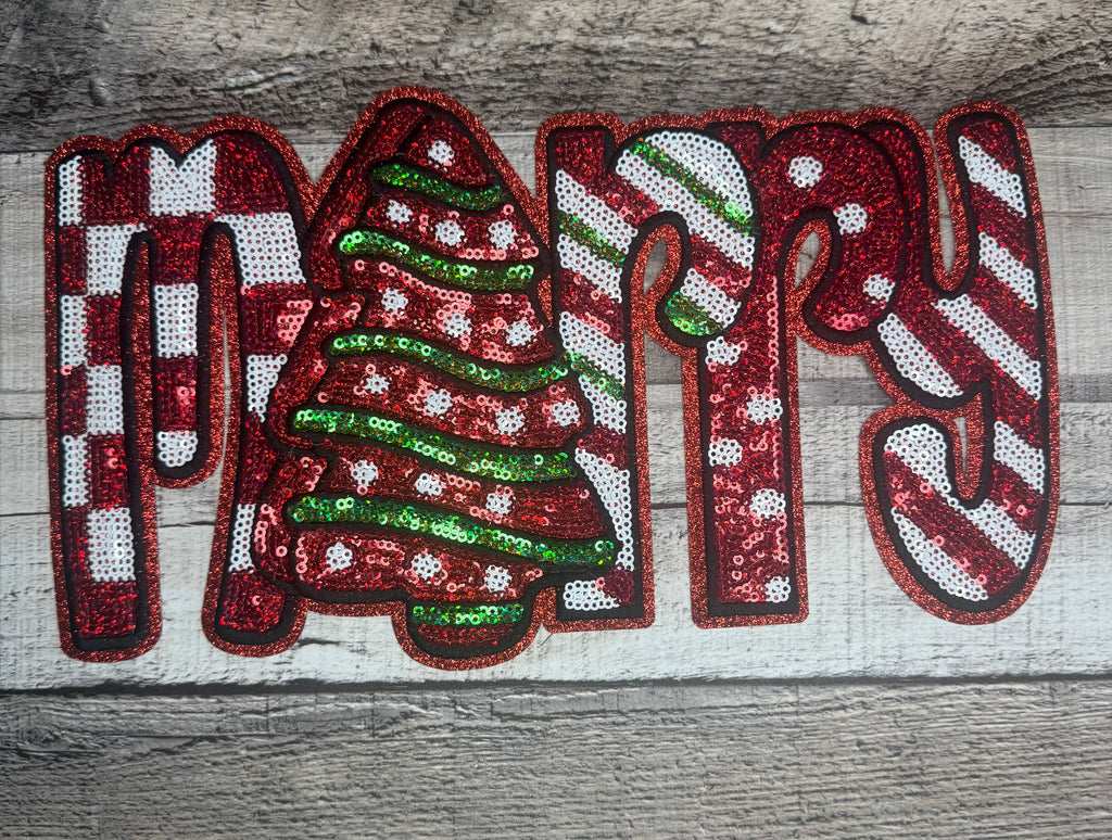 Merry Little Debbie Sequin Christmas Patch