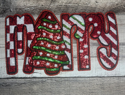 Merry Little Debbie Sequin Christmas Patch