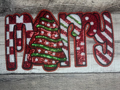 Merry Little Debbie Sequin Christmas Patch
