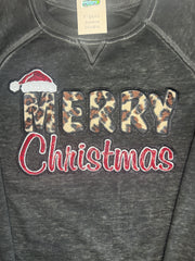 Merry Christmas Faux Leopard and Sequin Patch