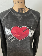 Cupid Arrow Heart Sequin Valentines Day Sequin Patch