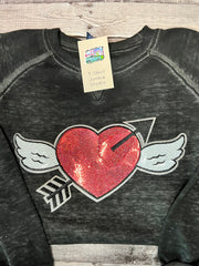 Cupid Arrow Heart Sequin Valentines Day Sequin Patch