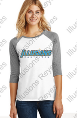 ILLUSIONS - District Made® Ladies Perfect Tri® 3/4-Sleeve Raglan. DM136L