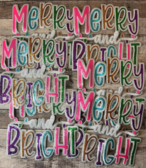 Merry & Bright Multi Color Sequin Patch