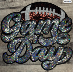 Game Day Football Sequin Patch