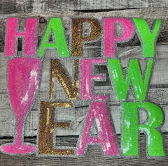Happy New Year Sequin Patch - DISCOUNTED