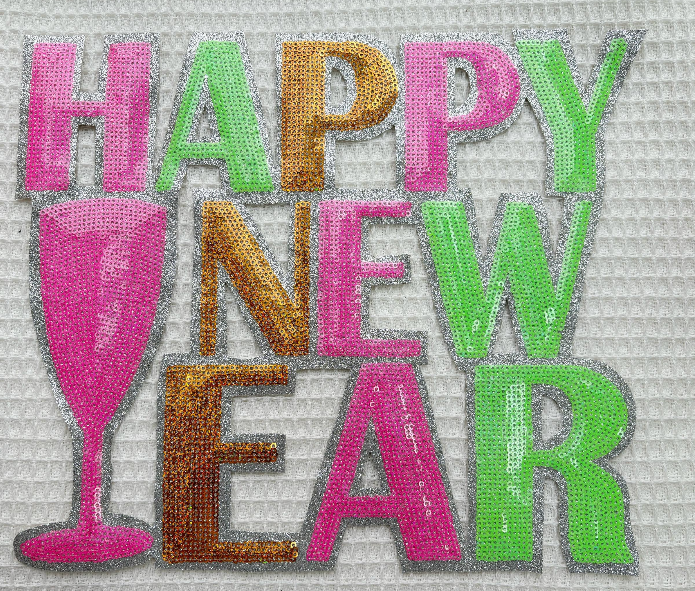 Happy New Year Sequin Patch - DISCOUNTED