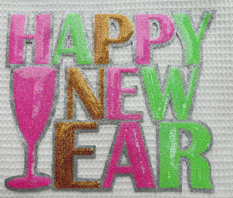 Happy New Year Sequin Patch - DISCOUNTED