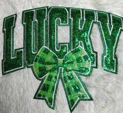 LUCKY SEQUIN PATCH WITH BOW