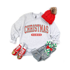 Vintage Retro Christmas Vibes Crewneck Sweatshirt