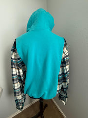Upcycled Nike Eddie Bauer Flannel Hoodie Adult Small