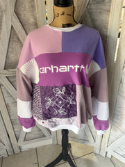 REDUCED Price Carhartt Crewneck Upcycle Patch Look Carhartt Upcycled