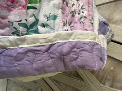 Upcycled Floral Quilt Looking Blanket Sweatshirt  with Matching Hoodie with Sweatshirt Pocket Open Cuff and Waistband