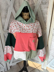 Carhartt Upcycled Hoodie Peach Bouquet Upcycle Patch Look Carhartt Hoodie Upcycled Floral Upcycle