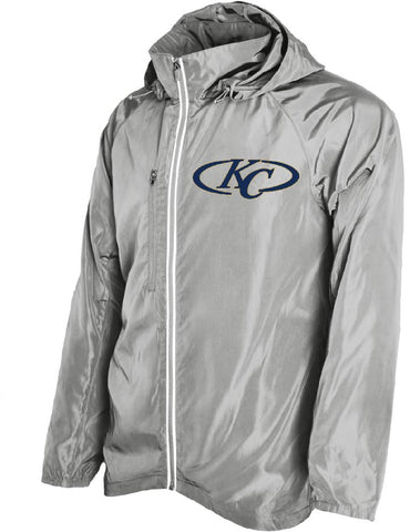 KLEIN COLLINS - EMBROIDERED ADULT PACKABLE RAIN JACKET
