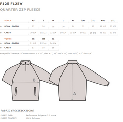 PRO TRAINING- EMBROIDERED  Logo  Adult Quarter Zip Sweatshirt with Pockets F125