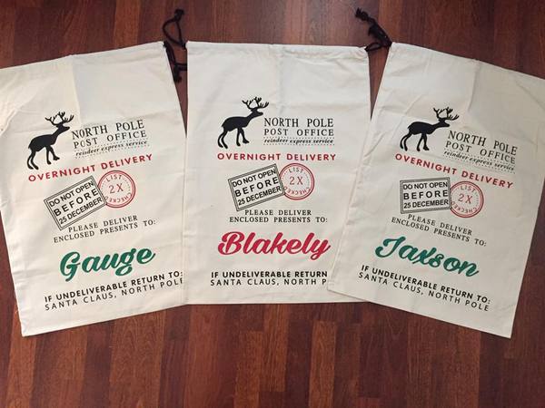 LARGE SANTA BAGS - CAN BE PERSONALIZED