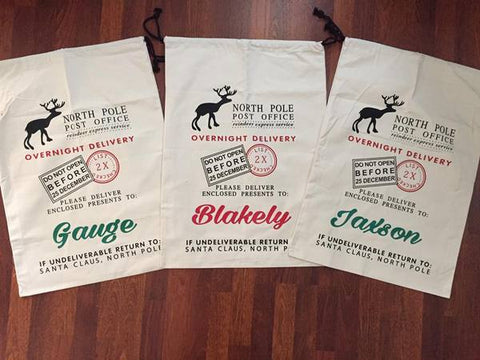 LARGE SANTA BAGS - CAN BE PERSONALIZED